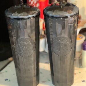 Brand New Starbucks Dark Gray Iridescent Tumbler Set